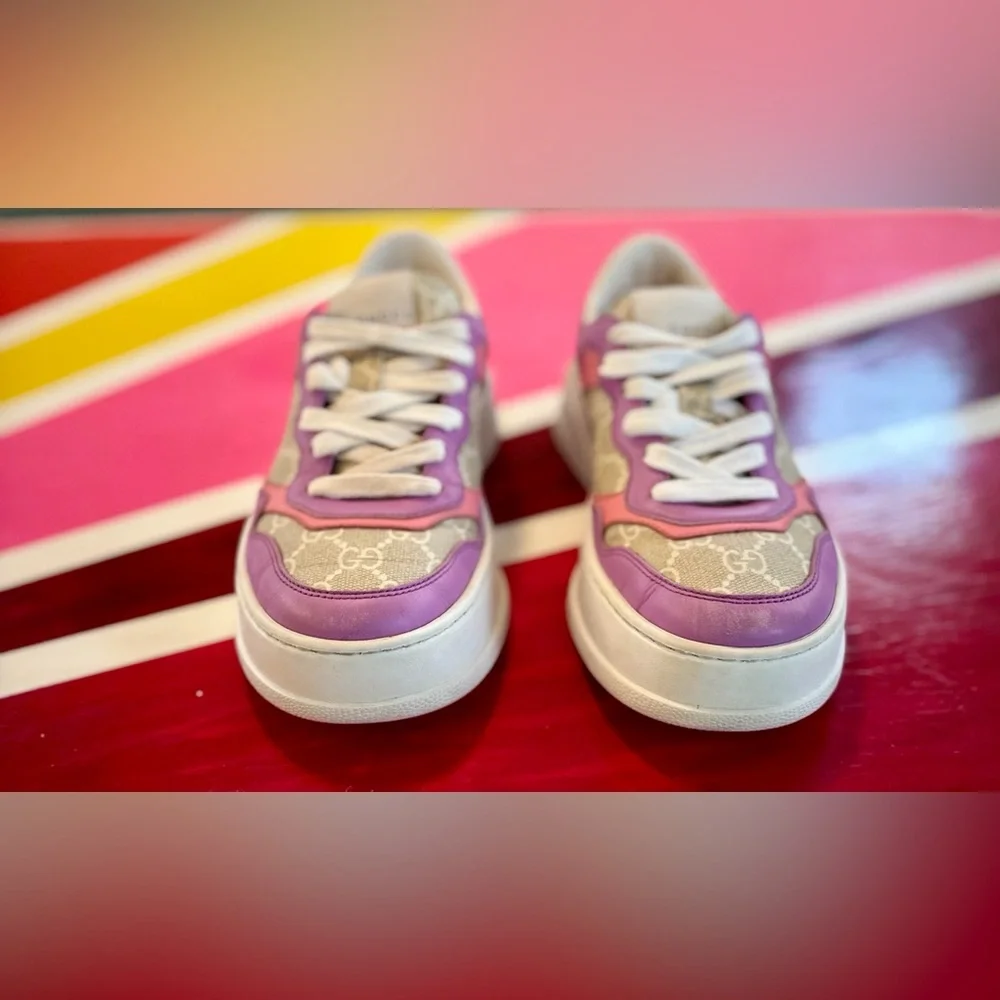 Gucci Pink & Lilac Platform Low-Top Sneaker - Picture 11 of 14
